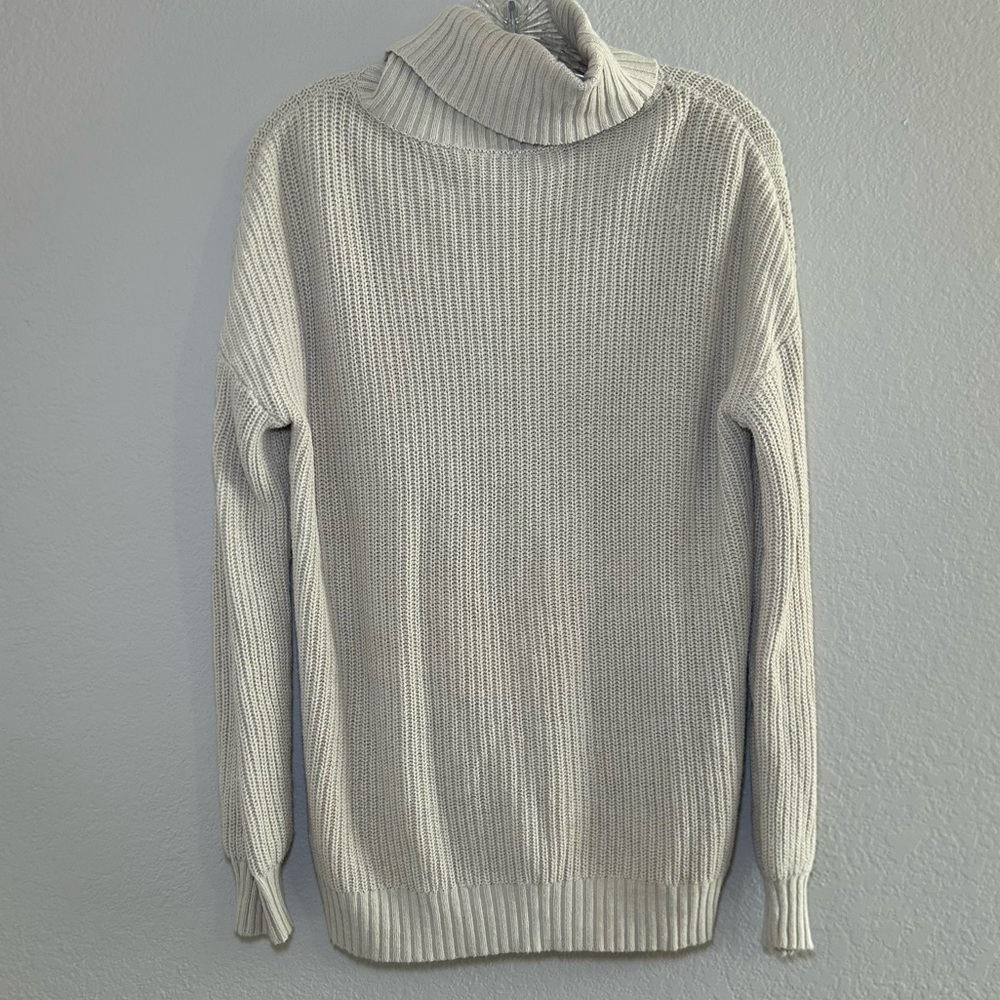 Belle by Kim‎ Gravel Cream Turtleneck Sweater Women’s XS minimal neutral